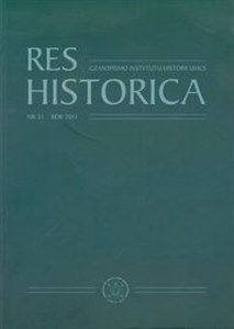 Picture of Res Historica 31 Czasopismo Instytutu Historii UMCS