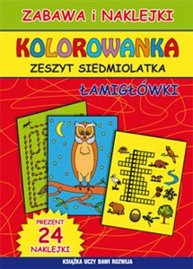 Obrazek Kolorowanka Zeszyt siedmiolatka Łamigłówki Prezent: 24 naklejki