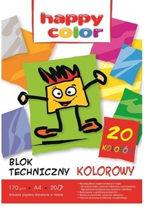 Obrazek Blok techniczny kolor A4/20K HAPPY COLOR