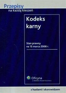 Picture of Kodeks karny Stan prawny: 15.03.2008