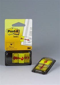 Picture of Zakładki indeksujące POST-IT z nadrukiem „znak zapytania” (680-32R), PP, 25x43mm, 50 kart.