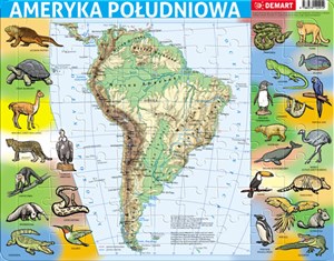 Obrazek Puzzle ramkowe 72 Ameryka Południowa mapa fizyczna