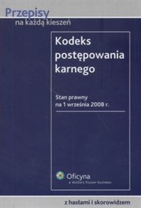 Picture of Kodeks postępowania karnego Stan prawny: 1.09.2008