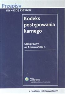 Picture of Kodeks postępowania karnego Stan prawny na 1 marca 2009 r.