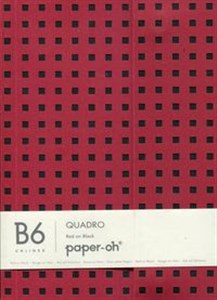 Picture of Zeszyt B6 Paper-oh Quadro gładki 56 kartek Red on Black