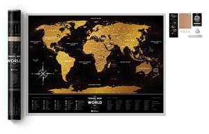 Picture of Mapa zdrapka świat travel map black world