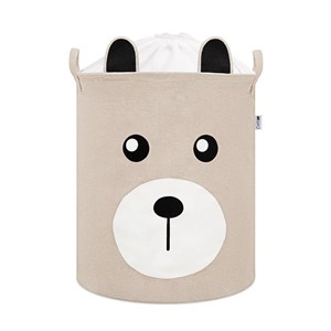 Obrazek Kosz na zabawki bawełniany beżowy miś XL