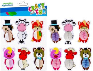 Obrazek Ozdoba naklejki zwierzątka harmonijka 6szt