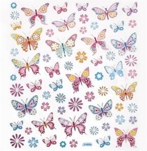 Picture of Naklejki motyle i kwiaty 63szt