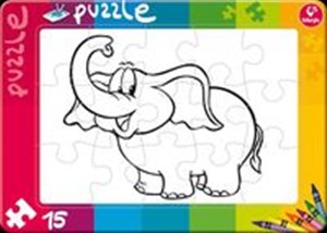 Obrazek Puzzle do kolorowania 15 Słonik