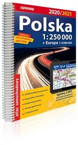 Obrazek Polska atlas samochodowy 1:250 000 2020/2021 + Europa 1:4 000 000