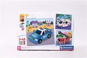Obrazek Puzzle 3 x 48 Super Kolor Rescue Vehicles