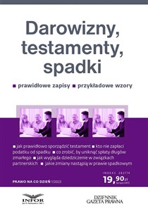 Picture of Darowizny testamenty spadki Prawo na co dzień 1/2023
