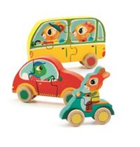 Obrazek Drewniane puzzle samochody