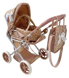 Obrazek Wózek dla lalek głęboki z torbą