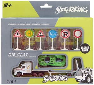 Picture of Laweta metalowa z autem i znakami