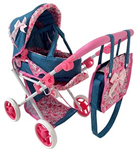 Obrazek Wózek dla lalek głęboki z torbą