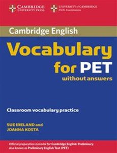 Obrazek Cambridge Vocabulary for PET Edition without answers Classroom vocabulary practice