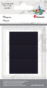 Obrazek Magnesy samoprzylene prostokątne 12,7x25mm 12szt