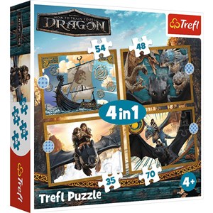 Picture of Puzzle 4w1 Jak wytresować smoka, Smocze dni