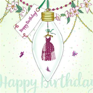 Obrazek Karnet Swarovski kwadrat Urodziny sukienka Żarówka