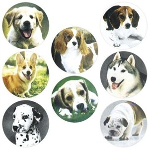 Obrazek Naklejki papierowe na taśmie Psy 500szt