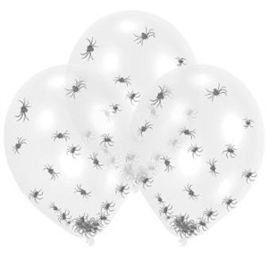 Obrazek Balony lateksowe Clear Spider Filled 27,5cm 6szt