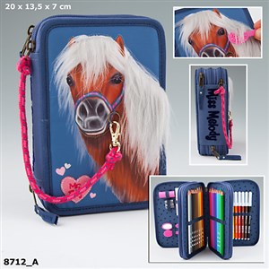 Picture of PIÓRNIK POTRÓJNY Z WYPOSAŻENIEM MISS MELODY GRANATOWY 8712A