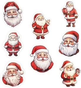 Obrazek Naklejki papierowe na taśmie Mikołaj 500szt