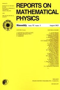 Obrazek Reports on Mathematical Physics 92/1