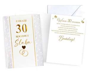 Obrazek Karnet Rocznica ślubu 30