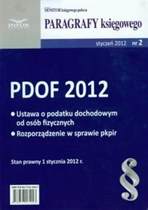 Obrazek PDOF 2012 Ustawa o podatku dochodowym od osób fizycznych; Rozporządzenie w sprawie pkpir