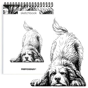 Picture of Szkicownik A5 pion na spirali Pies Berneńczyk 60k z perforacją 120 gsm