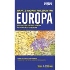 Obrazek Europa Mapa z kodami pocztowymi 1:5 200 000