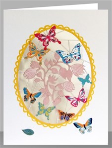 Obrazek Karnet PM502 wycinany + koperta Motyle i kwiat