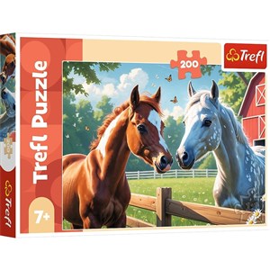 Obrazek Puzzle Konie na polanie 200