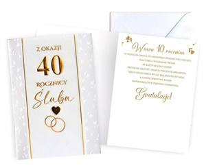 Picture of Karnet Rocznica ślubu 40