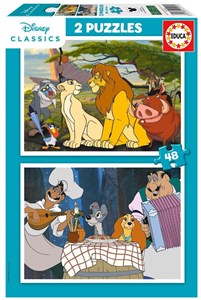 Picture of Puzzle 2x48 Król Lew Zakochany kundel