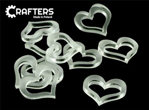 Obrazek Żetony akryl satynowe serce 10szt.
