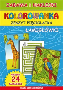 Picture of Kolorowanka Zeszyt pięciolatka Łamigłówki Prezent: 24 naklejki