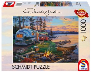 Obrazek Puzzle 1000 PQ Ognisko nad jeziorem Darrel Bush 112721