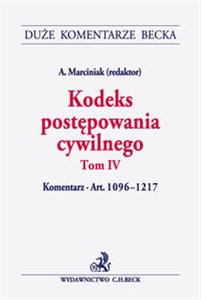 Picture of Kodeks postępowania cywilnego. Tom IV. Komentarz do art. 1096-1217