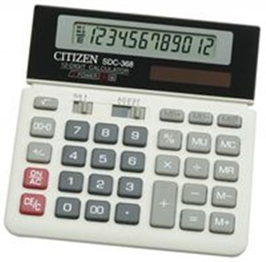 Picture of Kalkulator biurowy CITIZEN SDC-368, 12-cyfrowy, 152x152mm, czarno-biały