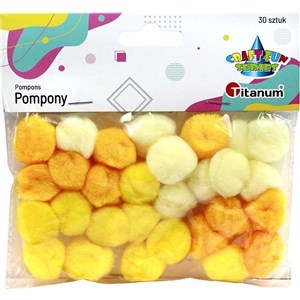 Obrazek Pompony akrylowe 25mm żółte 30szt
