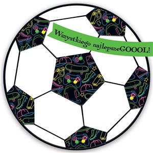 Picture of Karnet KW NEON TŁOCZONY PIŁKA