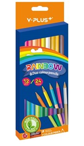 Obrazek Kredki dwustronne Rainbow + temperówka 24 kol