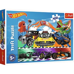 Obrazek Puzzle Hot Wheels Pędzące samochody 100