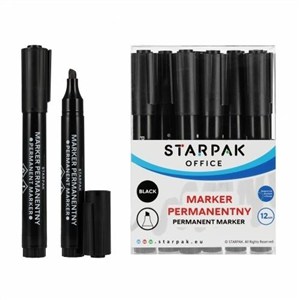 Picture of Marker permanentny ścięty czarny (12szt)