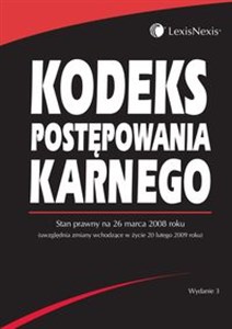 Picture of Kodeks postępowania karnego Stan prawny na 26 marca 2008 roku