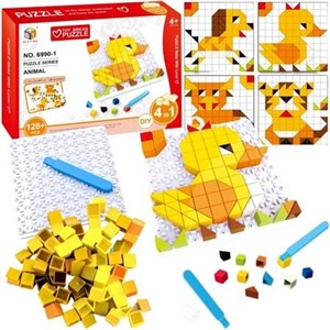 Obrazek Puzzle DIY mozaika zwierząt 128el